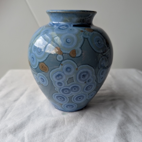 Manka Other - Manka John Mankameyer Handmade Studio Pottery Blue Crystalline Glaze Vase